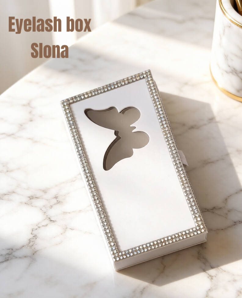 Rhinestone-decorated flip-top butterfly cutout exquisite box