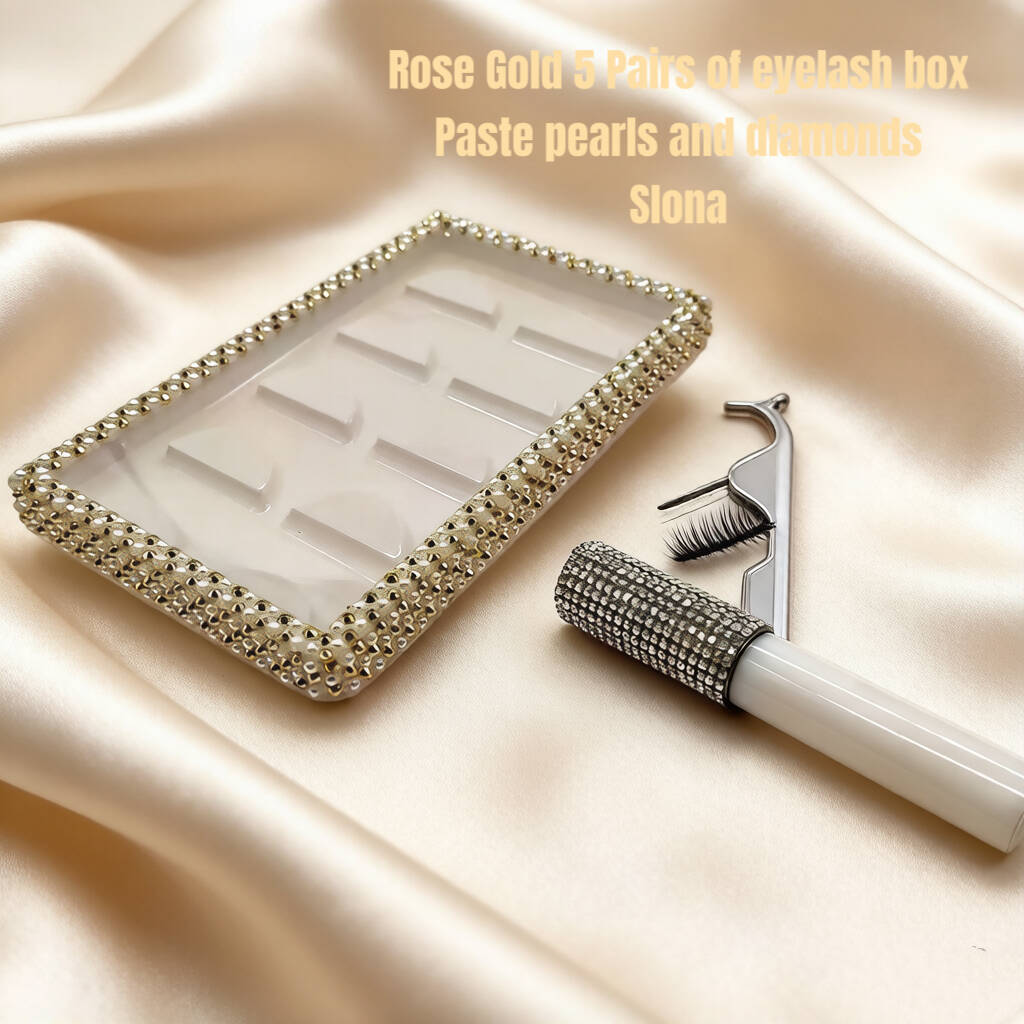 Pearl-studded eyelash box (5 pairs)