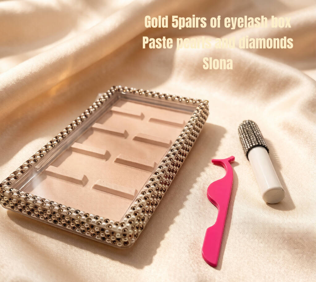 Pearl-studded eyelash box (5 pairs)