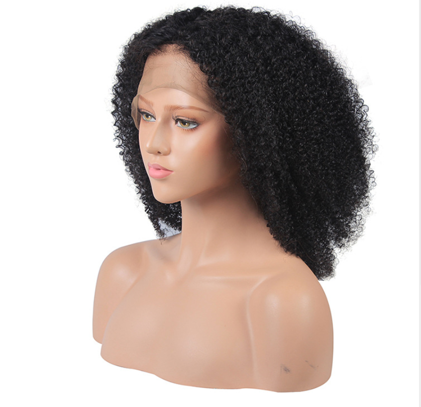 Hot sale density 150% brazilian kinky curly lace front hair-extensions-wig for black women