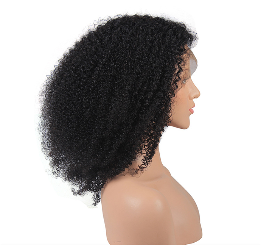 Hot sale density 150% brazilian kinky curly lace front hair-extensions-wig for black women