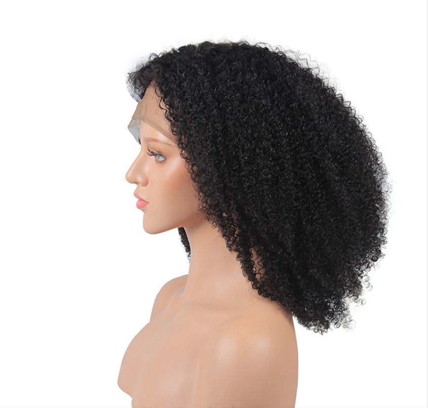 Hot sale density 150% brazilian kinky curly lace front hair-extensions-wig for black women