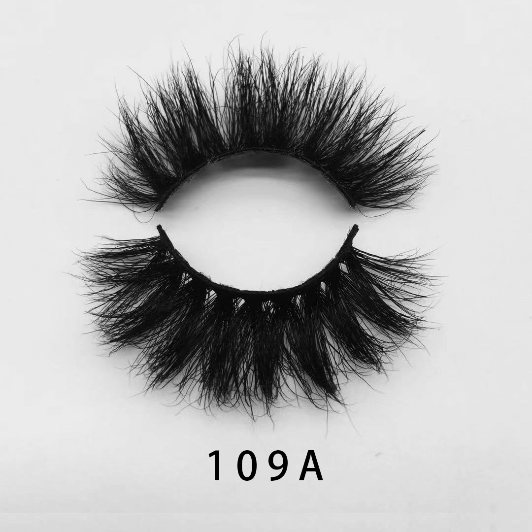 W109A Factory Supply 25mm 5D Mink Lashes Dramatic Full Strip Eyelashes with Free Packaging