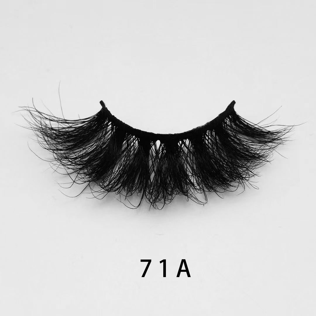 W71A Wholesale Vendors Eyelash Custom Eyelash Packaging Own Logo Real Fur Lashes 25mm Mink Eyelashes