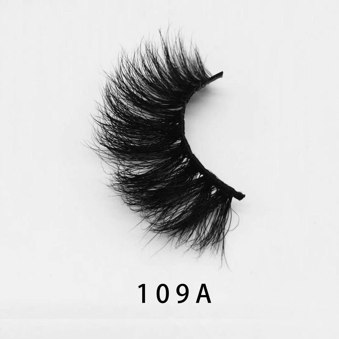 W109A Factory Supply 25mm 5D Mink Lashes Dramatic Full Strip Eyelashes with Free Packaging