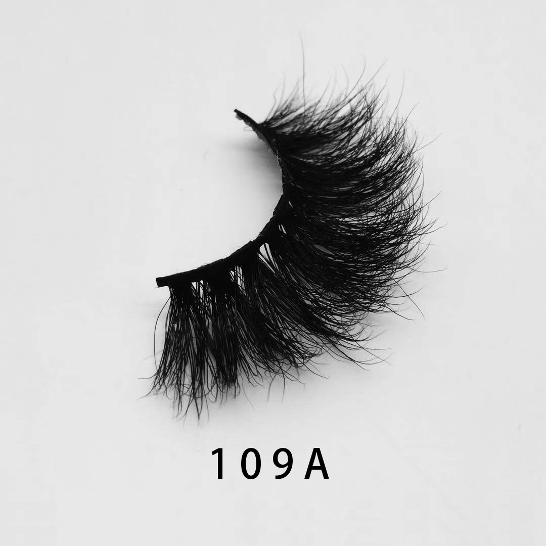 W109A Factory Supply 25mm 5D Mink Lashes Dramatic Full Strip Eyelashes with Free Packaging
