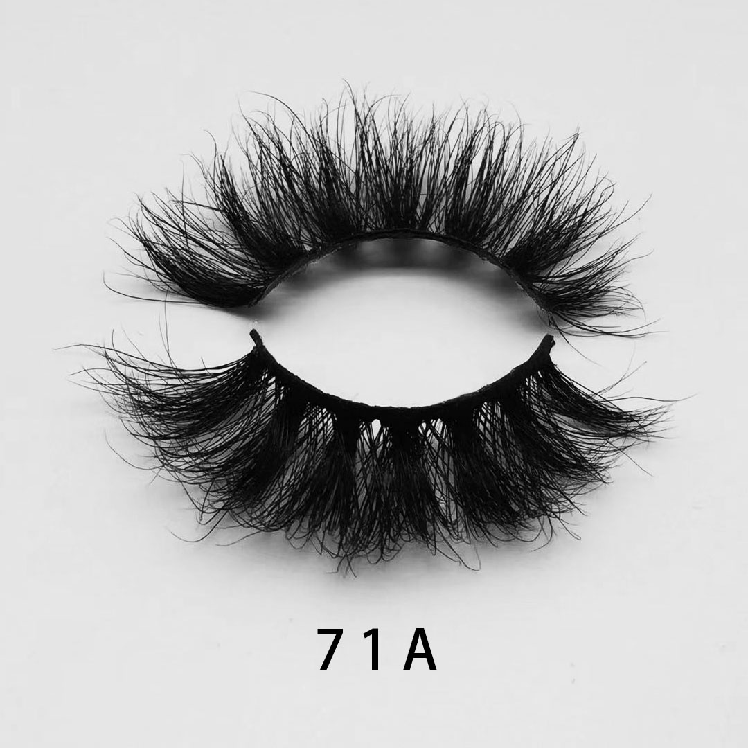 W71A Wholesale Vendors Eyelash Custom Eyelash Packaging Own Logo Real Fur Lashes 25mm Mink Eyelashes