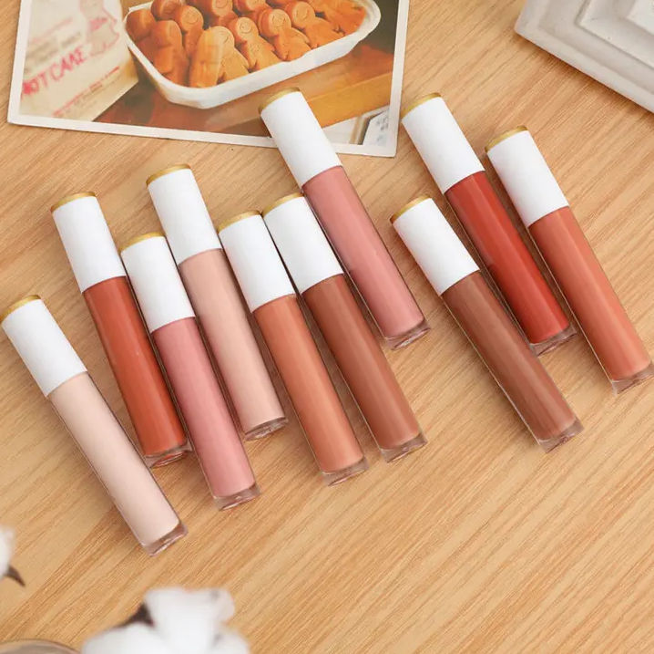 P184 Matte lipstick Cosmetics tubes wholesale waterproof vegan private label lip gloss accept logo high pigment makeup lip gloss