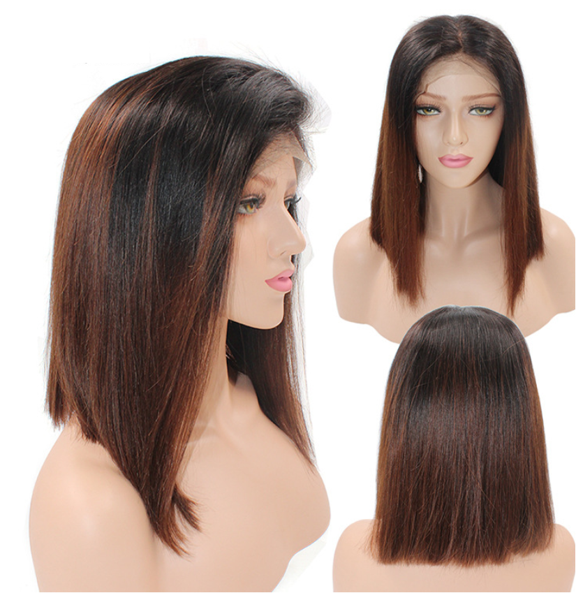 Factory virgin indian colored lace front wigs,10A Glueless lace wig human hair with baby hair