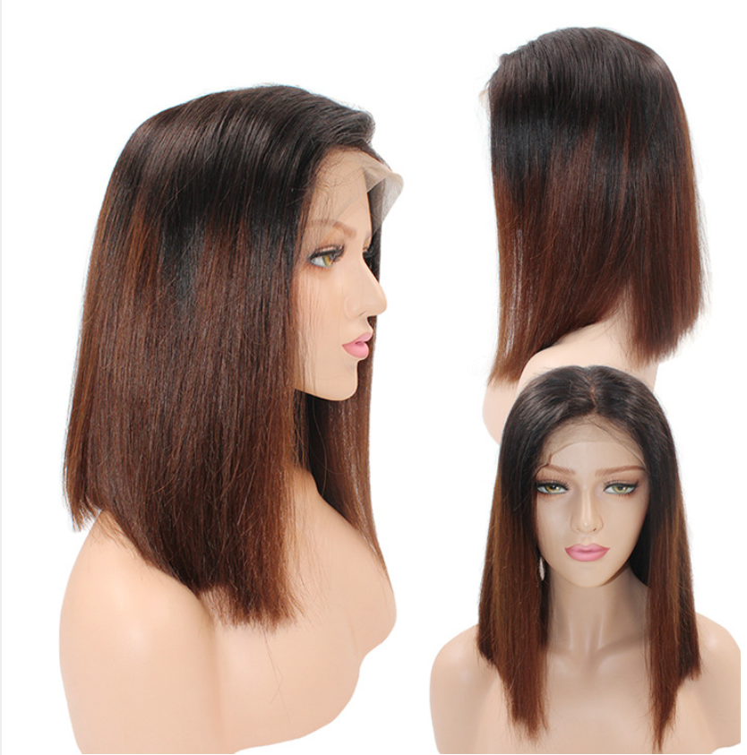 Factory virgin indian colored lace front wigs,10A Glueless lace wig human hair with baby hair