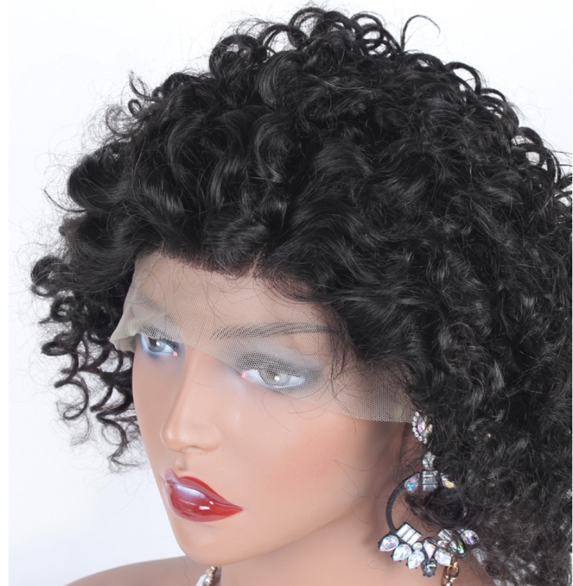 100% Russian Hair Curly Front Lace Wig, Hd Transparent Film Thin Swiss Lace Wholesale Lace Wigs