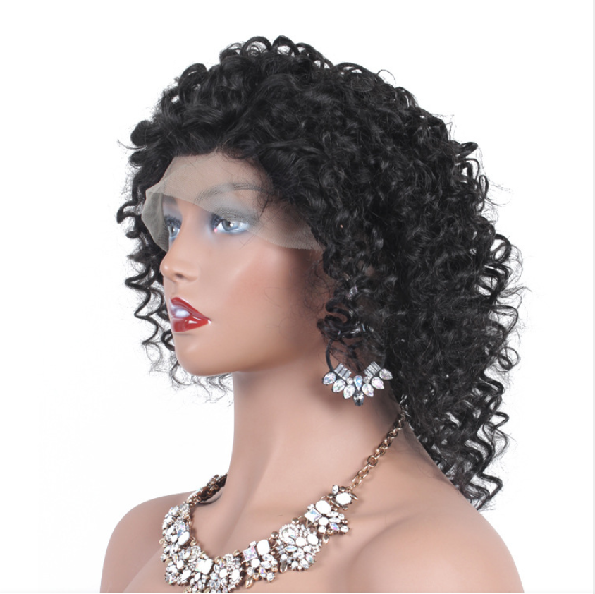100% Russian Hair Curly Front Lace Wig, Hd Transparent Film Thin Swiss Lace Wholesale Lace Wigs