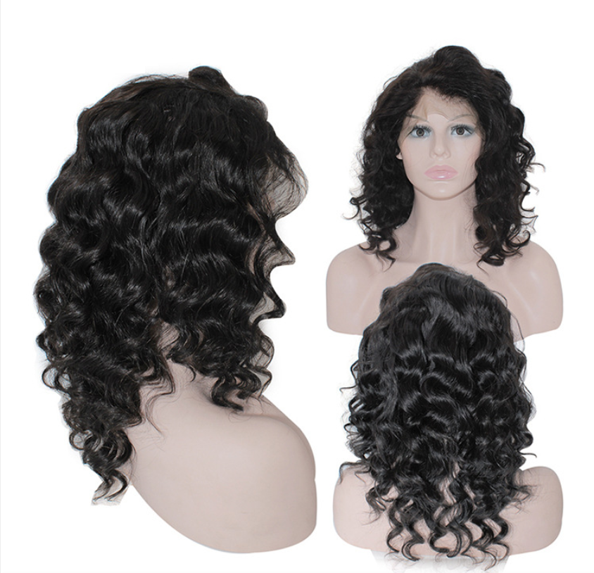 Thick Density Brazilian Cuticle Aligned Deep Body Wave Human Hair Lace Front Wig In Stock