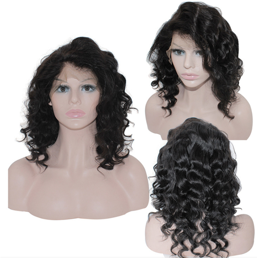 Thick Density Brazilian Cuticle Aligned Deep Body Wave Human Hair Lace Front Wig In Stock